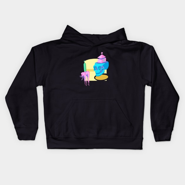 Elephant and Skull Chariot Kids Hoodie by Warm Your Toes